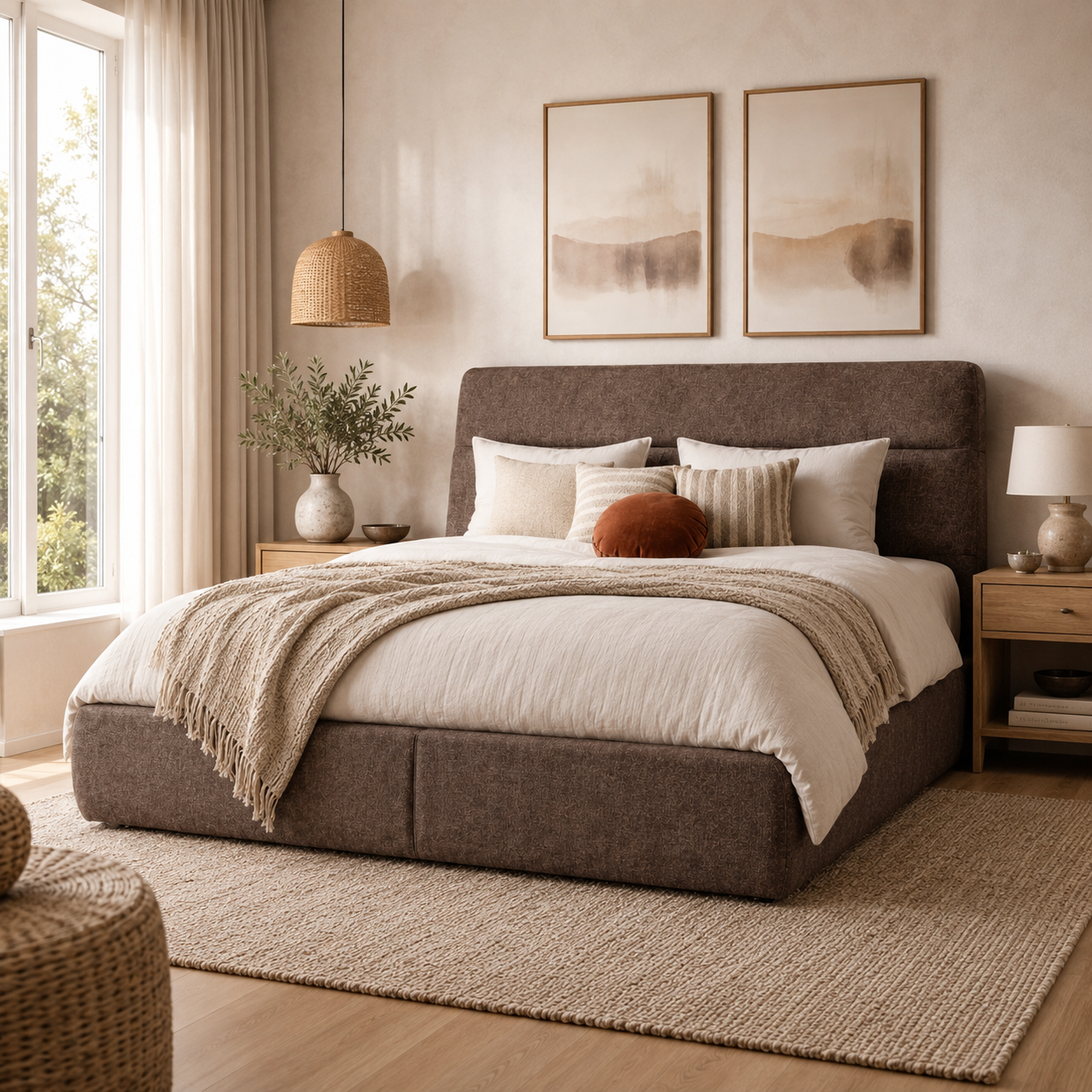 Marea Polsterbett in Taupe